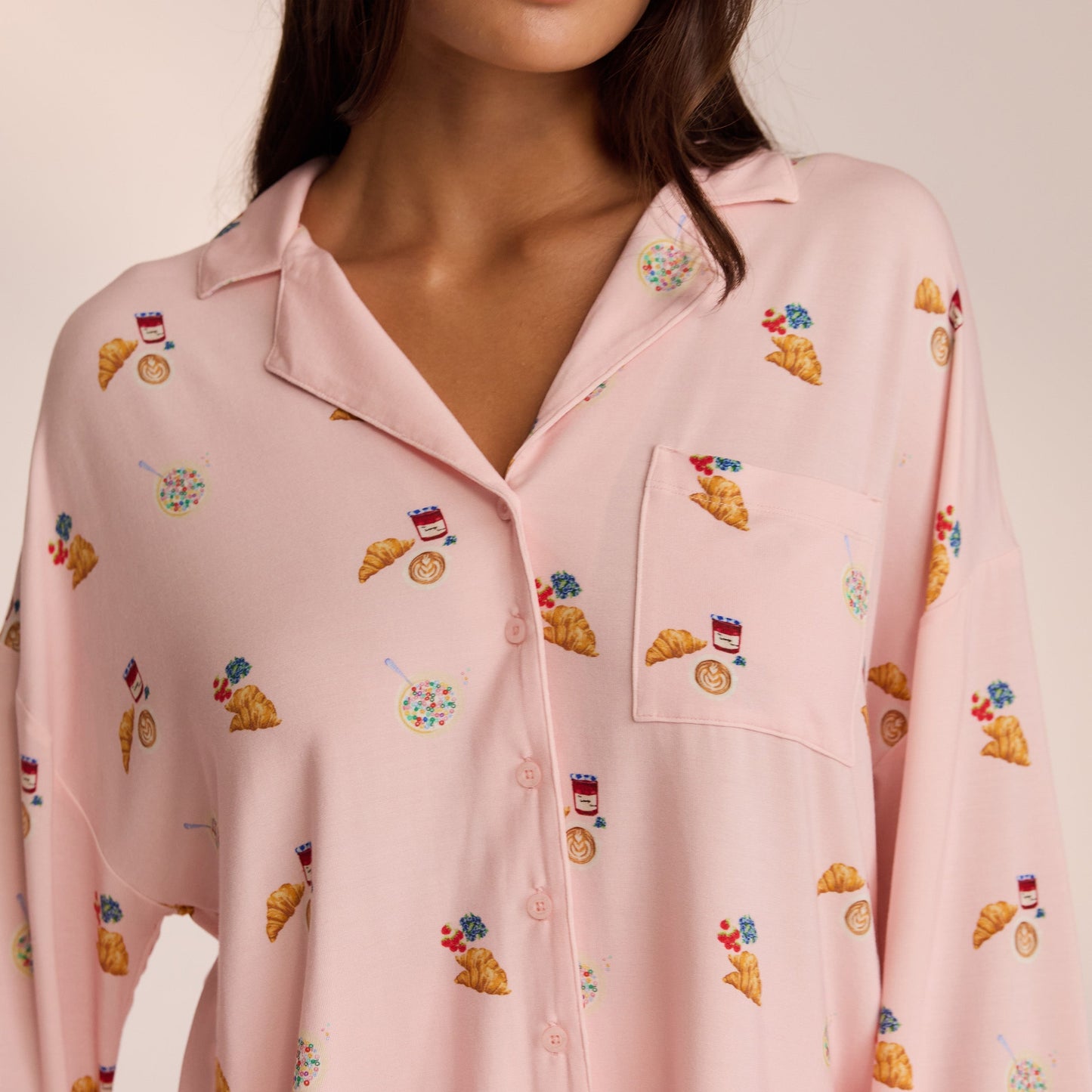 Modal Pyjamashirt - Roze