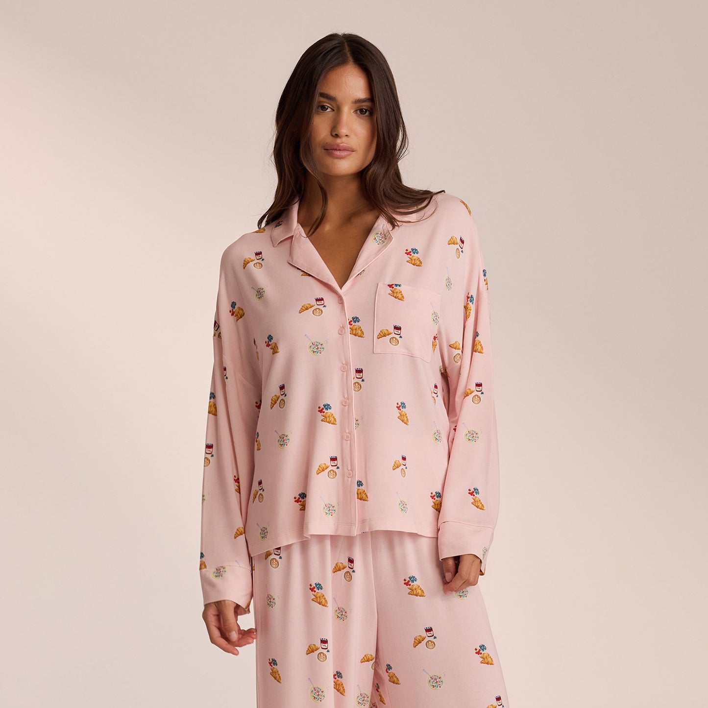 Modal Pyjamashirt - Roze